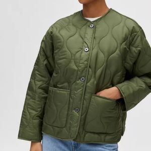 Stylish Olive Quilted Liner Jacket Utility Jacket